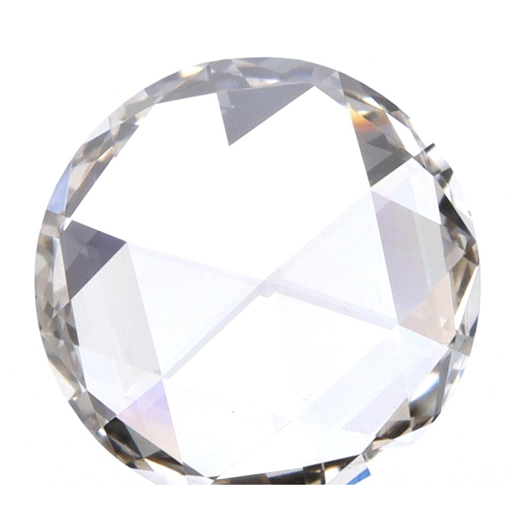 0.56ct | Fancy Greenish Brown/VVS Round Shape Rose Cut Lab Diamond-LITHOS Diamond