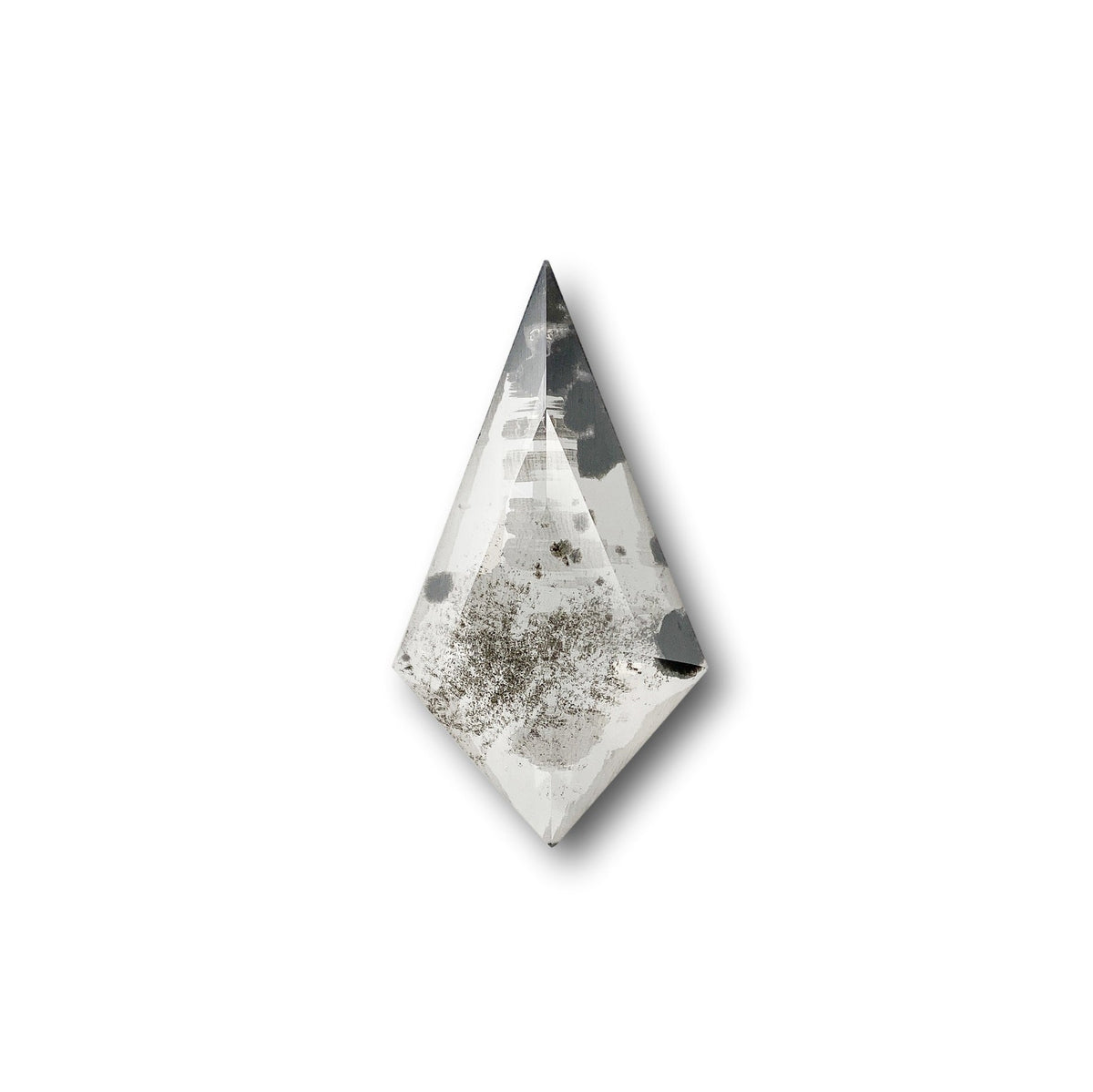 0.92ct | Salt &amp; Pepper Kite Shape Rose Cut Lab Diamond-LITHOS Diamond