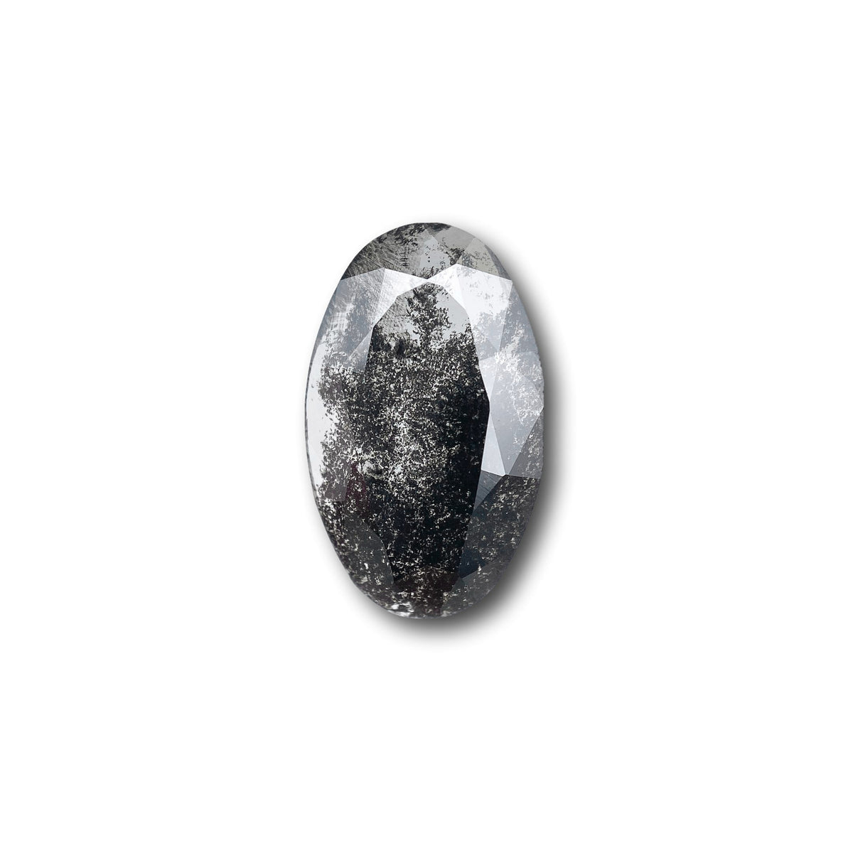1.63ct | Salt & Pepper Oval Shape Rose Cut Lab Diamond