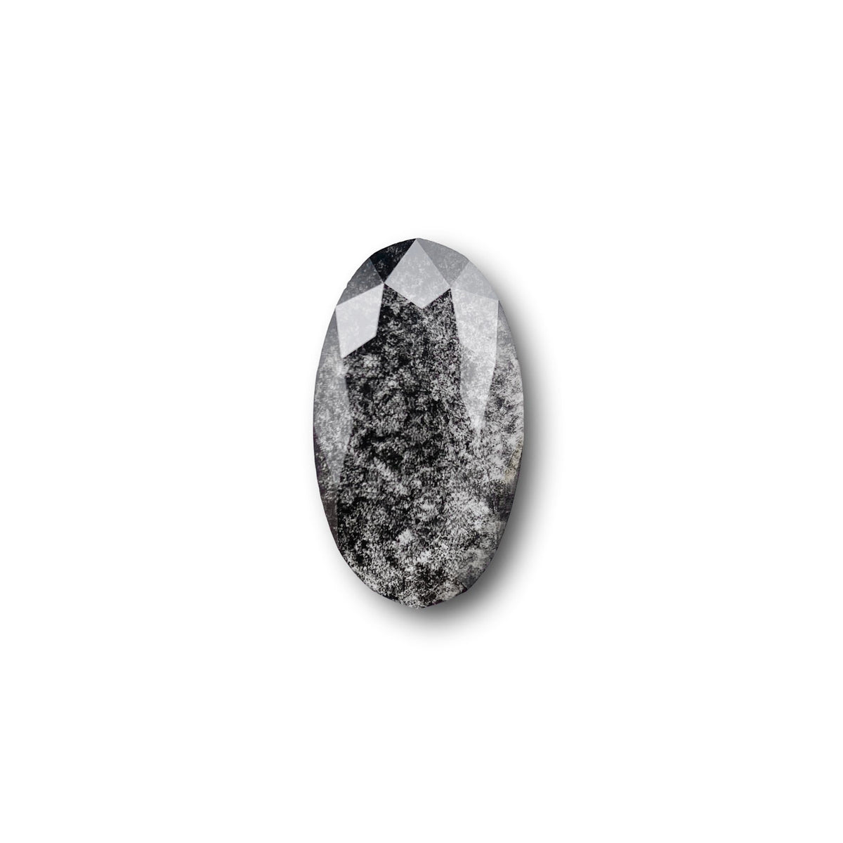 1.12ct | Salt & Pepper Oval Shape Rose Cut Lab Diamond