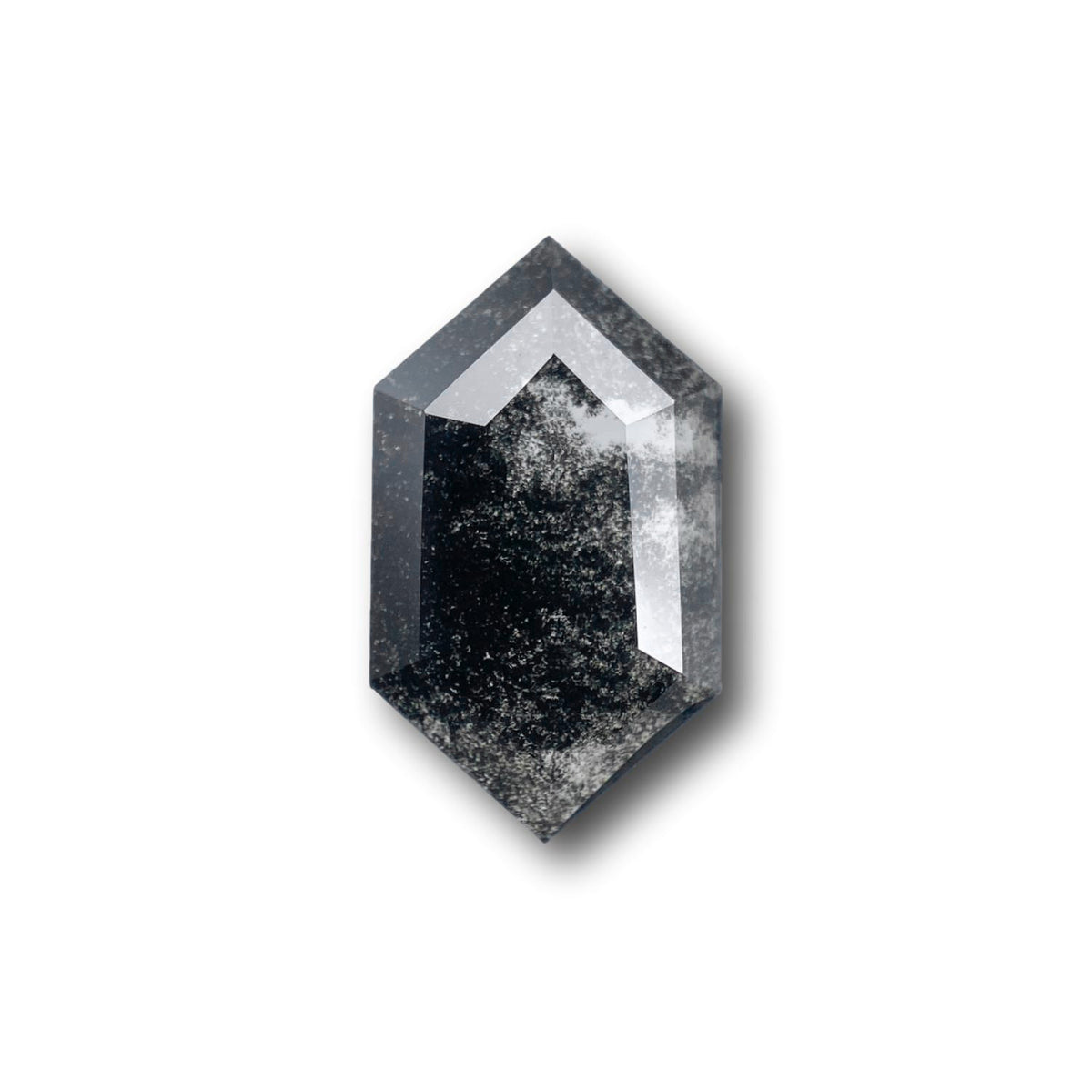 1.94ct | Salt & Pepper Hexagon Shape Rose Cut Lab Diamond
