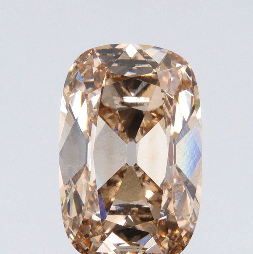 3.12ct | Fancy Light Brown/VS1 Champagne Antique Cushion Shape Old Mine Cut Lab Diamond (IGI)-LITHOS Diamond