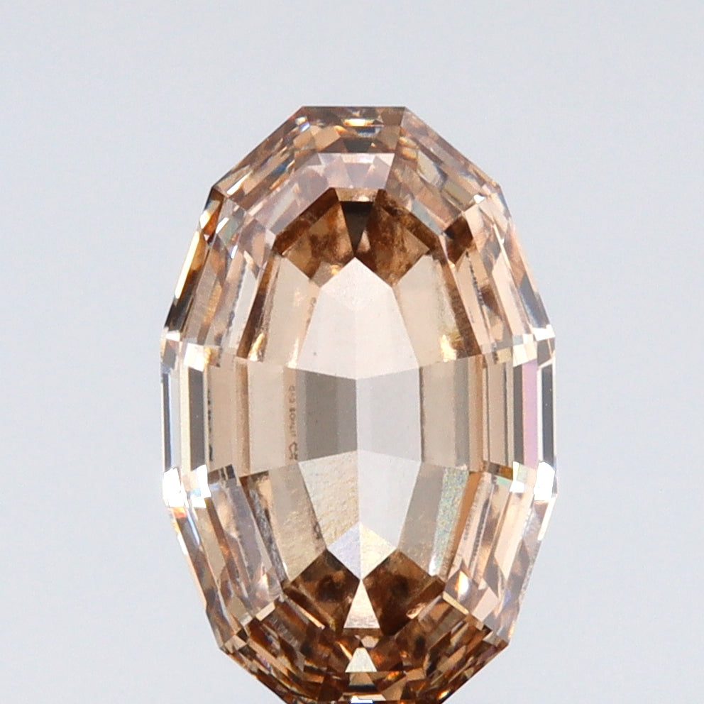 2.88ct | Fancy Light Brown/VS1 Champagne Oval Shape Step Cut Lab Diamond (IGI)-LITHOS Diamond