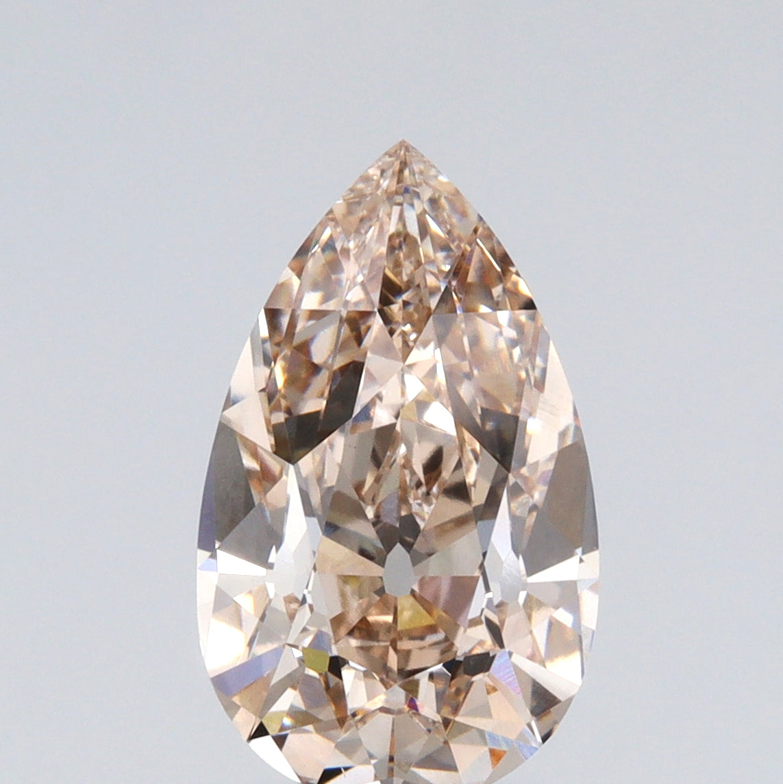 2.77ct |O-P/VS1 Champagne Pear Shape Old Mine Cut Lab Diamond (IGI)-LITHOS Diamond