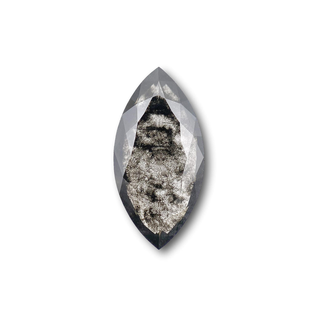 1.46ct | Salt & Pepper Marquise Shape Rose Cut Lab Diamond