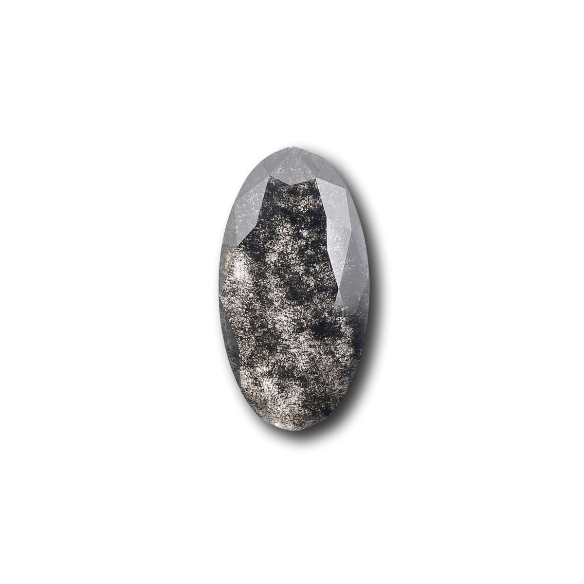 1.37ct | Salt & Pepper Oval Shape Rose Cut Lab Diamond