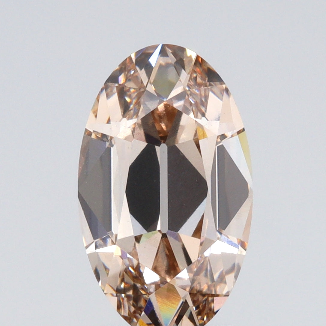 3.06ct | Light Brown/VS1 Oval Shape Old Mine Cut Lab Diamond (IGI)-LITHOS Diamond