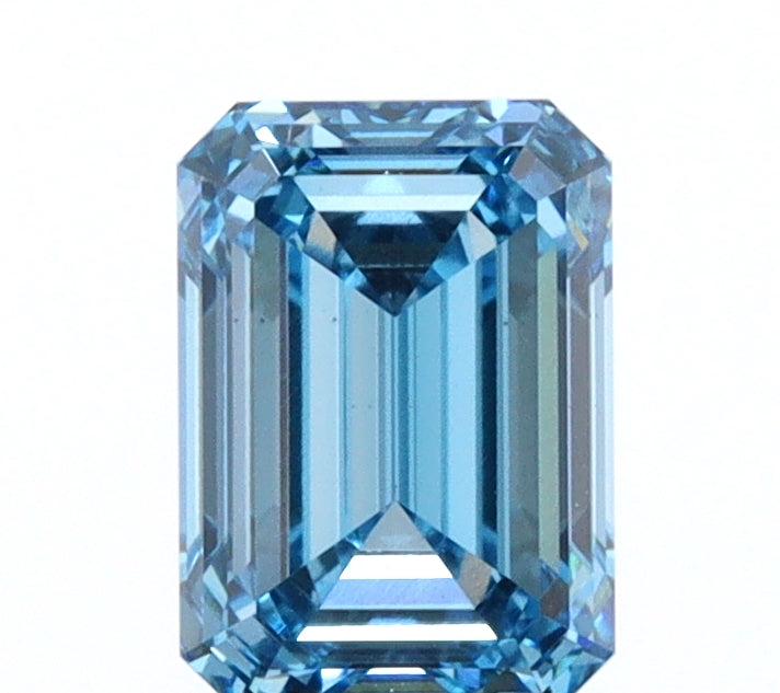 1.19ct | Fancy Vivid Blue/VS1 Emerald Shape Step Cut Lab Diamond (IGI)-LITHOS Diamond