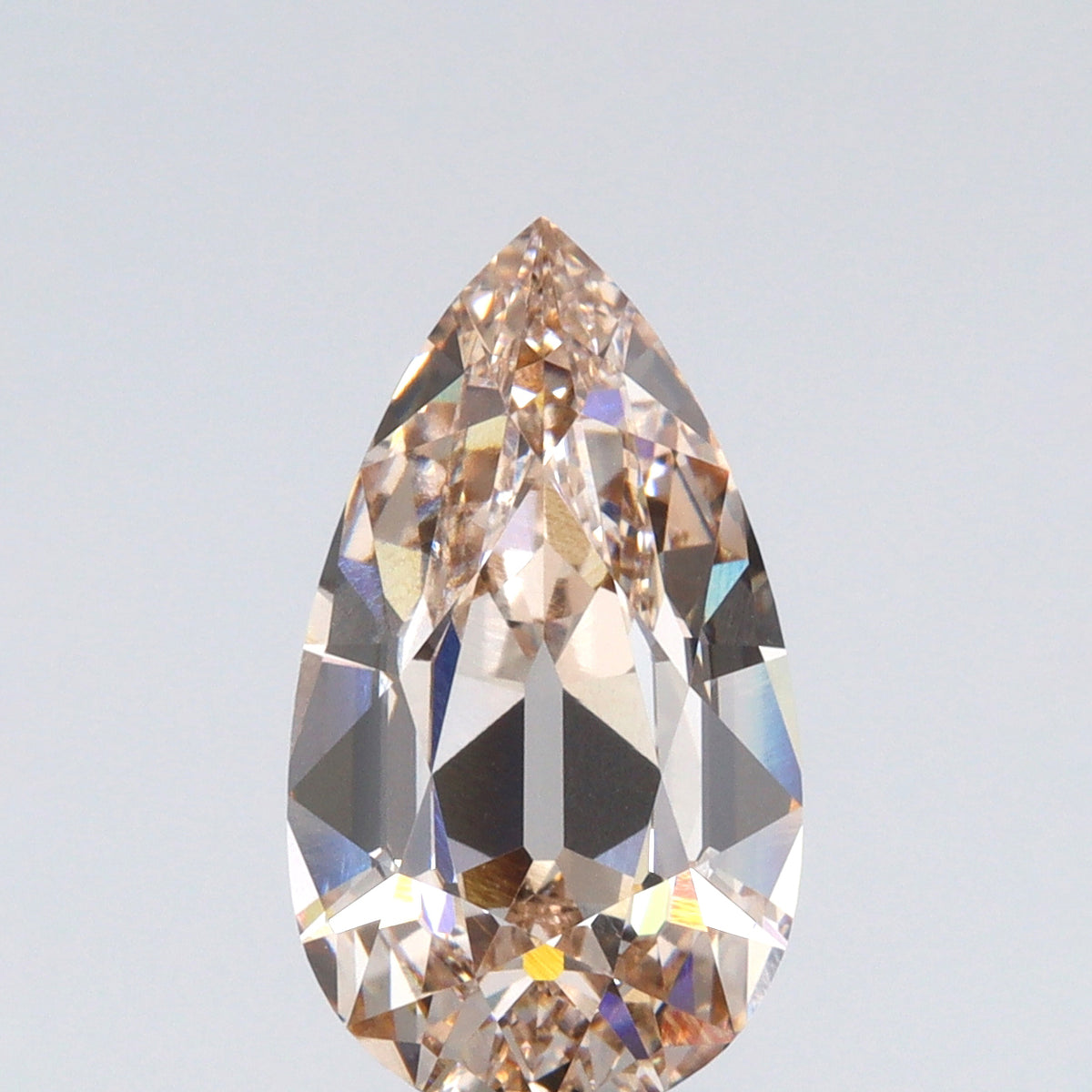 3.18ct | O-P/VVS2 Champagne Pear Shape Old Mine Cut Lab Diamond (IGI)-LITHOS Diamond