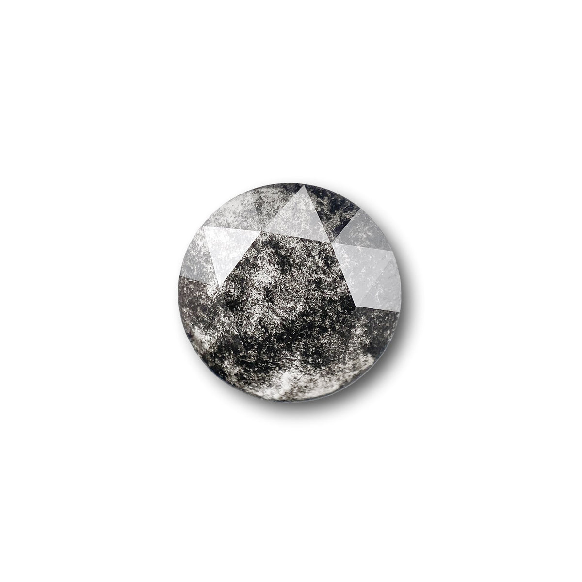 1.24ct | Salt & Pepper Round Shape Rose Cut Lab Diamond