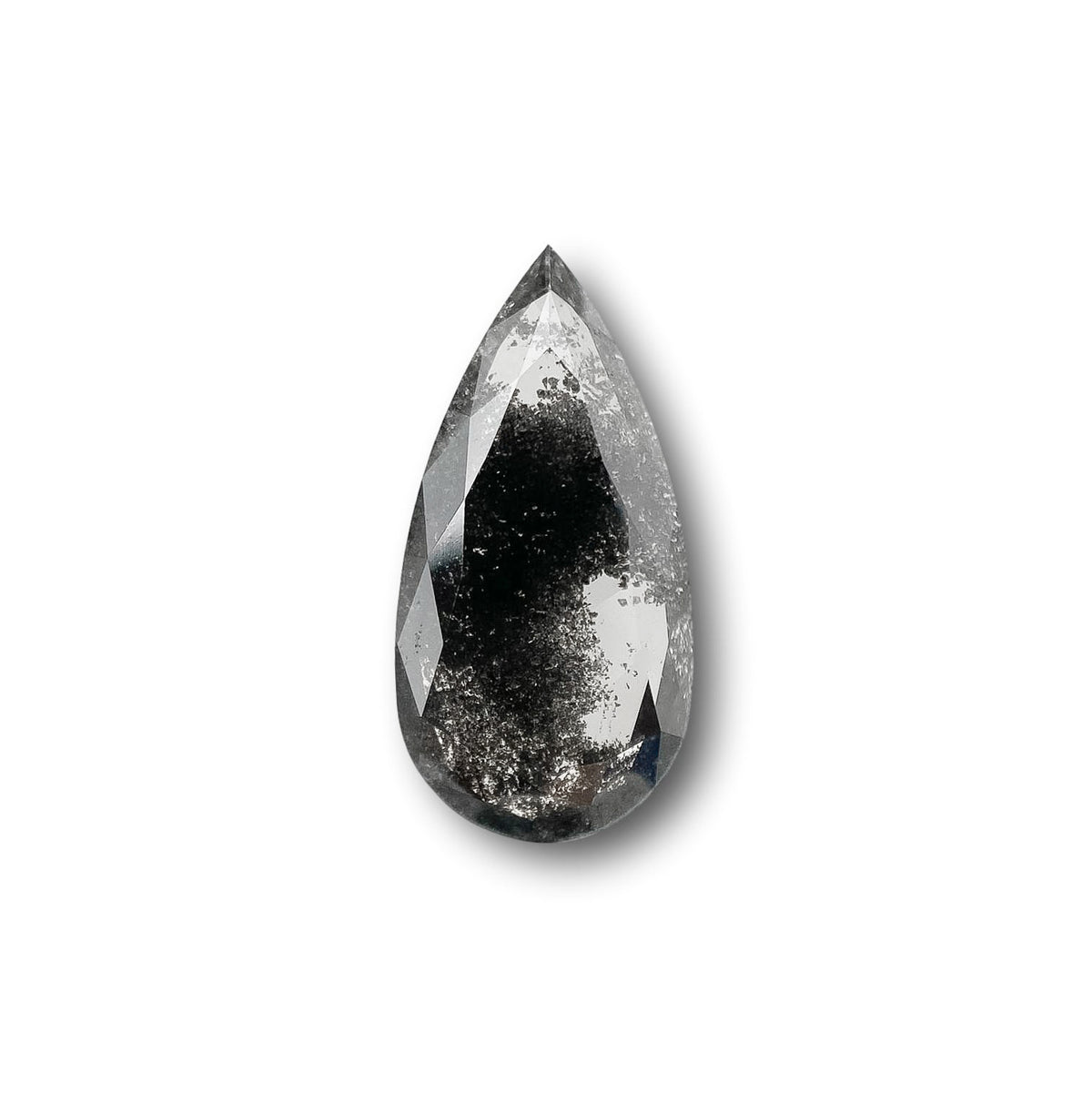 1.62ct | Salt & Pepper Pear Shape Rose Cut Lab Diamond