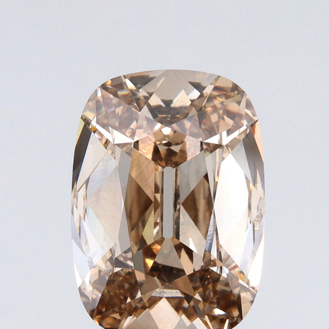 2.75ct | O-P/VVS2 Champagne Cushion Shape Old Mine Cut Lab Diamond (IGI)