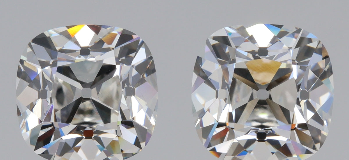 6.02cttw | F/VVS2 Cushion Shape Old Mine Cut Lab Diamond Matched Pair
