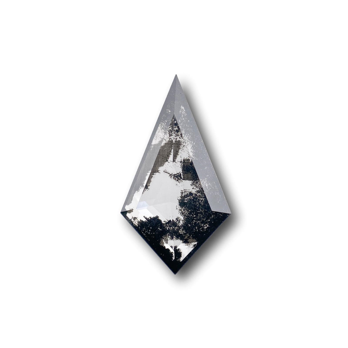 1.68ct | Salt &amp; Pepper Kite Shape Step Cut Lab Diamond