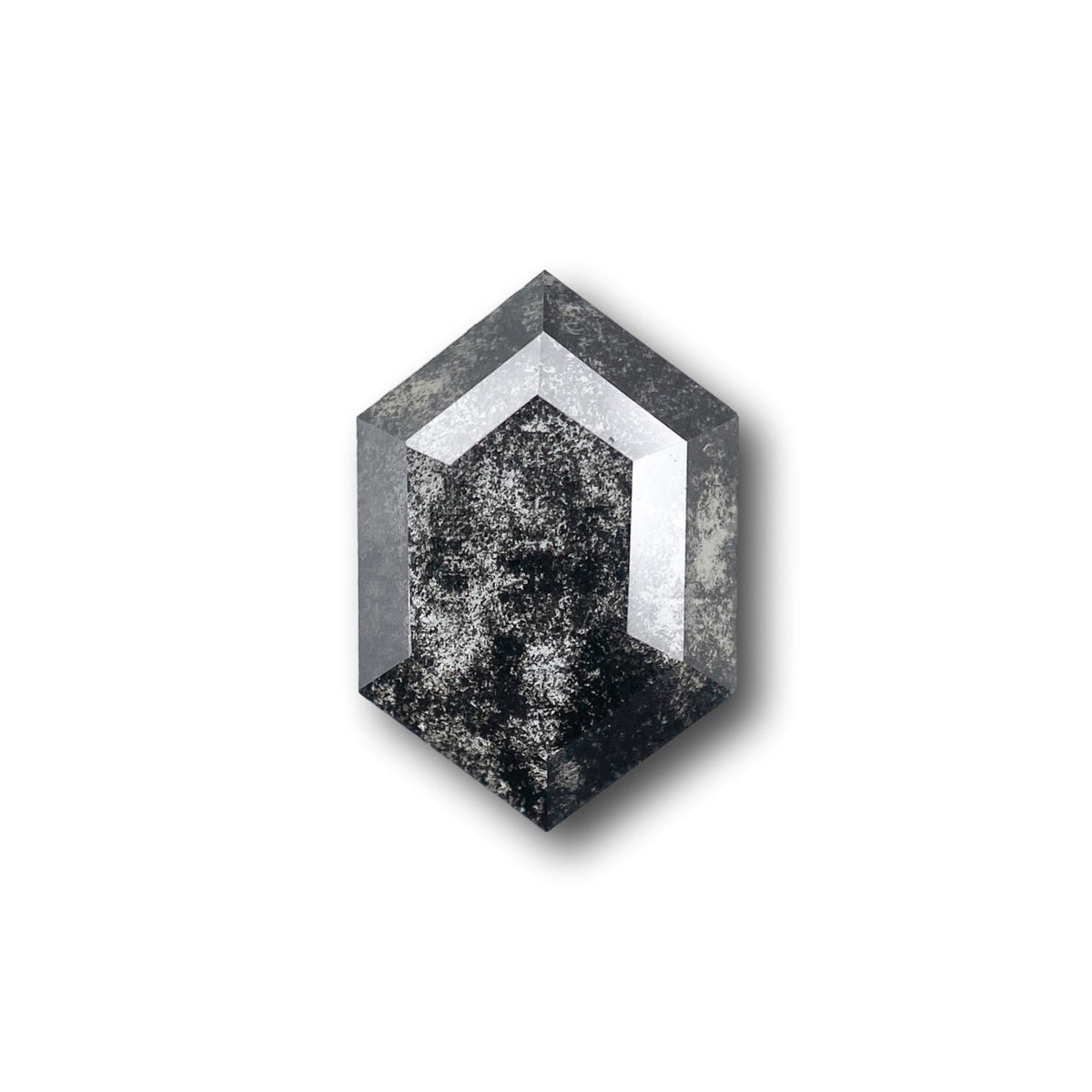 1.73ct | Salt & Pepper Hexagon Shape Rose Cut Lab Diamond