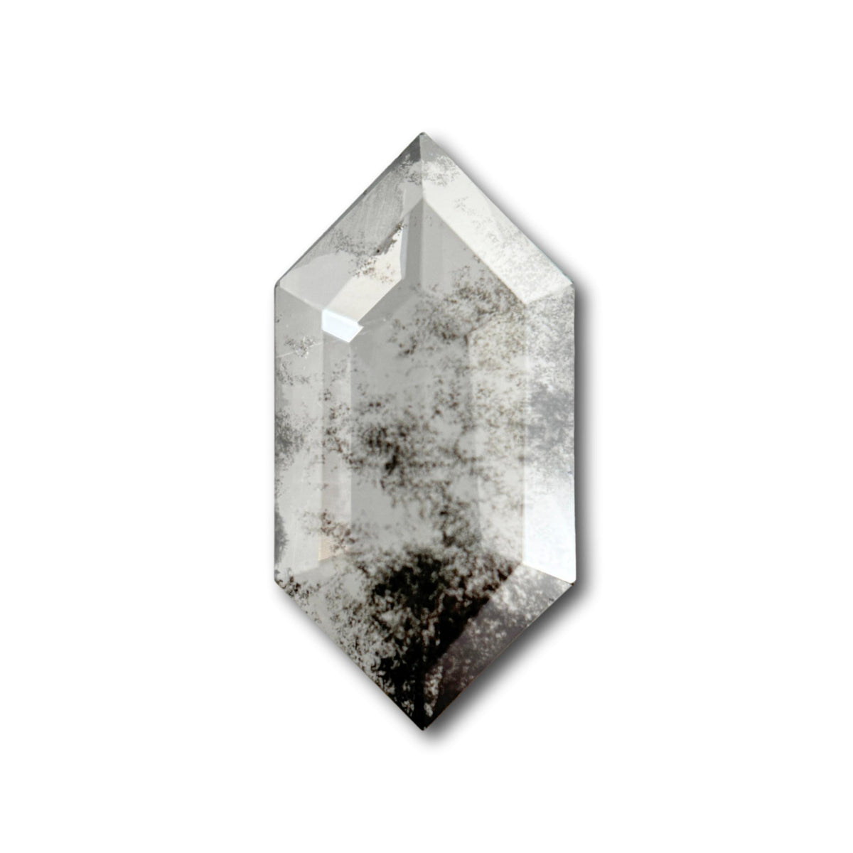 1.48ct | Salt & Pepper Hexagon Shape Rose Cut Lab Diamond