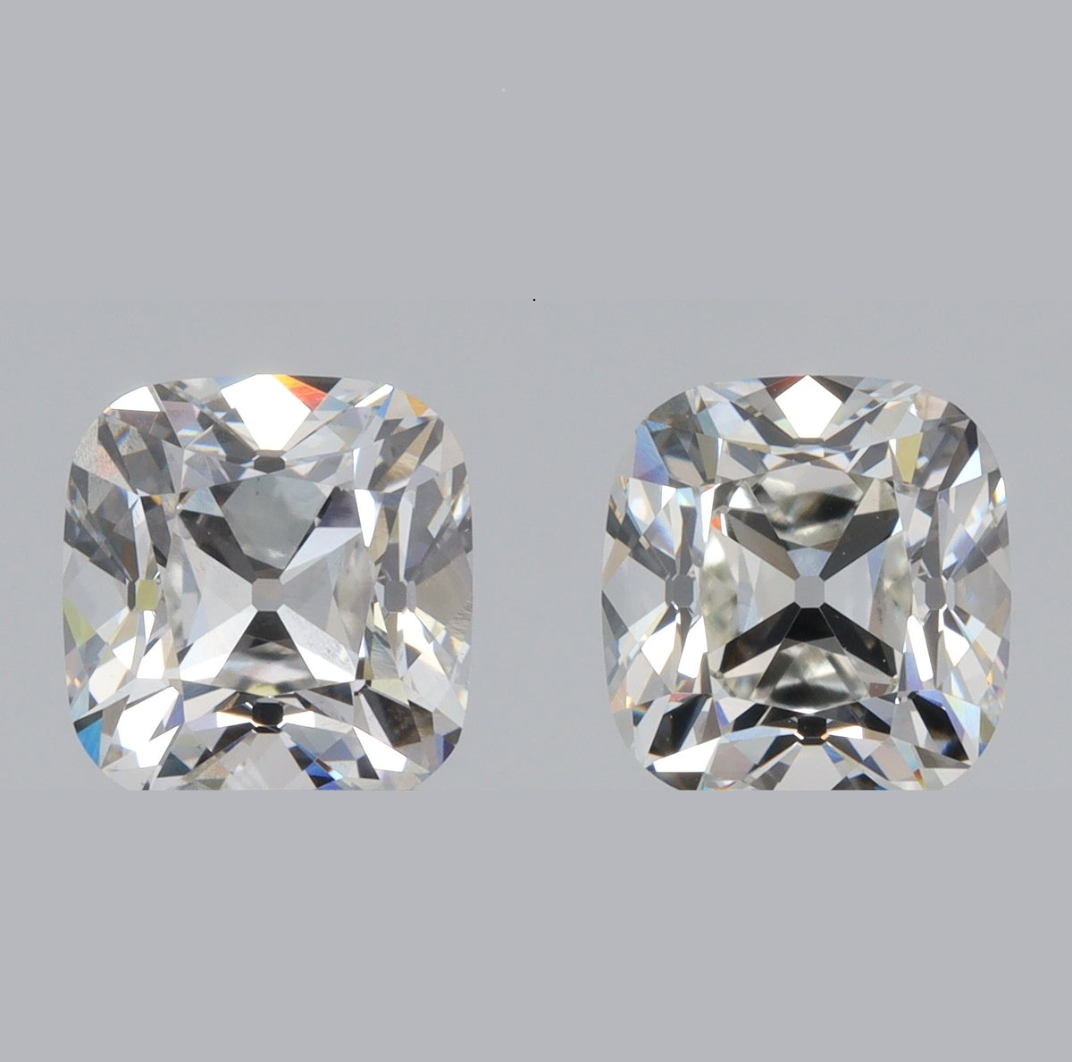 4.20ct | E-H/VS1-SI1 Cushion Shape Old Mine Cut Lab Diamond Matched Pair (Copy)
