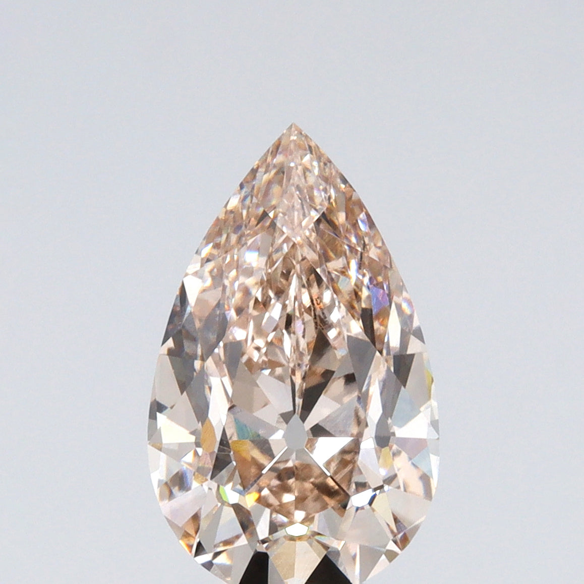 2.64ct | O-P/VVS2 Champagne Pear Shape Old Mine Cut Lab Diamond (IGI)-LITHOS Diamond