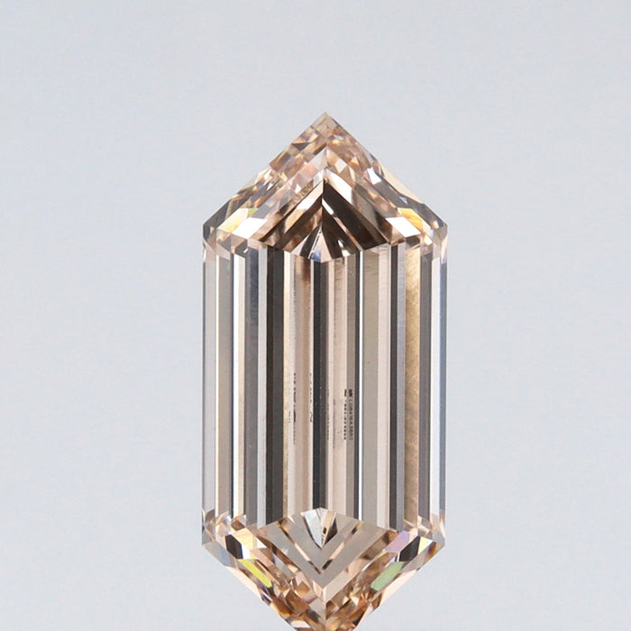 2.43ct | O-P/VS1 Champagne Hexagon Shape Step Cut Lab Diamond (IGI)