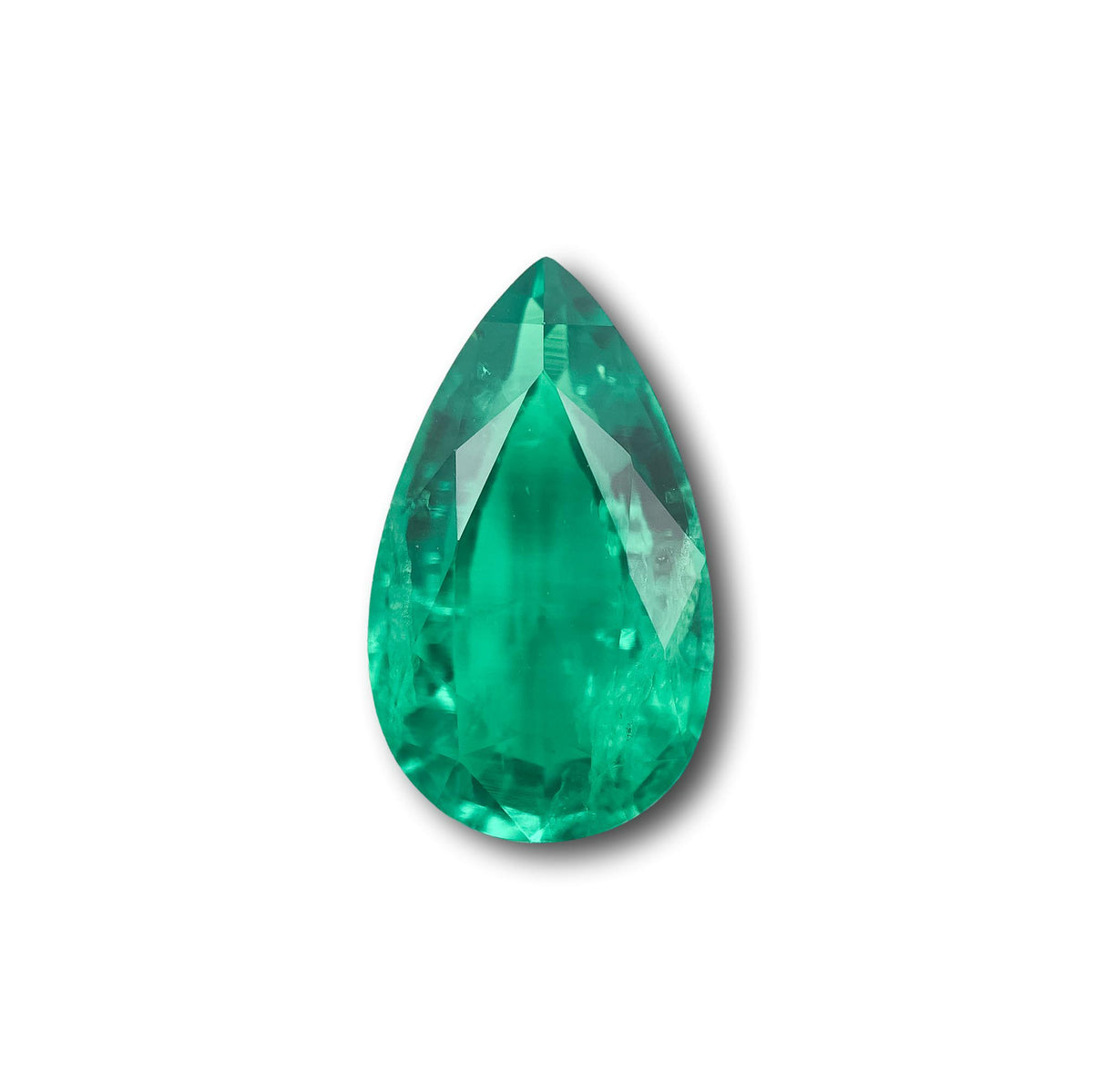 7.58ct | Brilliant Cut Pear Shape Lab Emerald