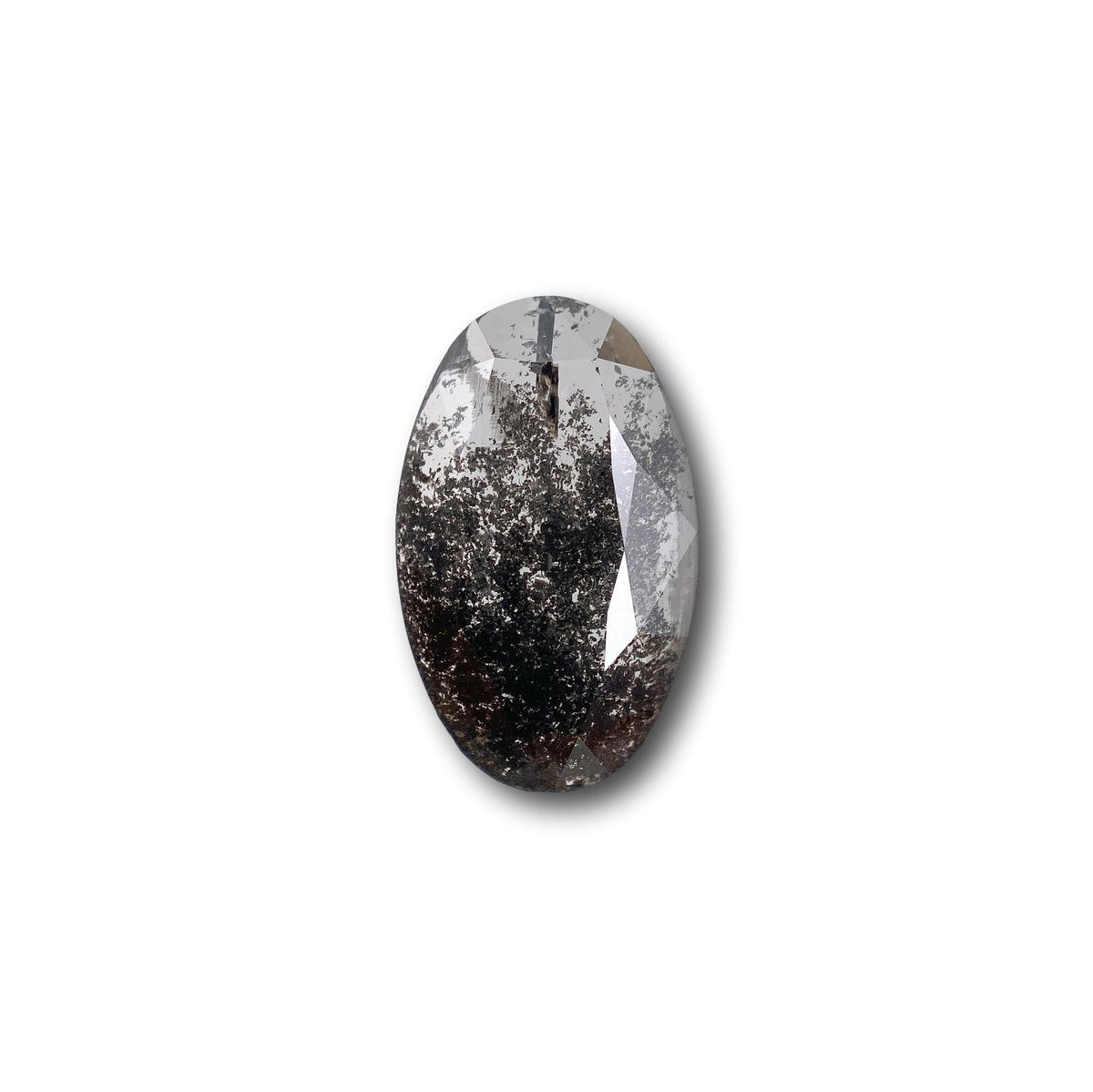 1.65ct | Salt & Pepper Oval Shape Rose Cut Lab Diamond