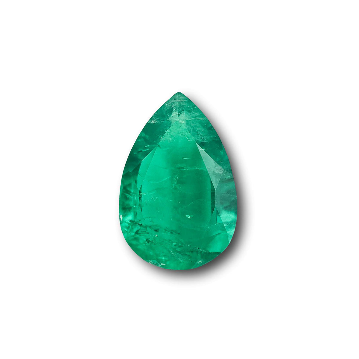 3.23ct | Brilliant Cut Pear Shape Lab Emerald