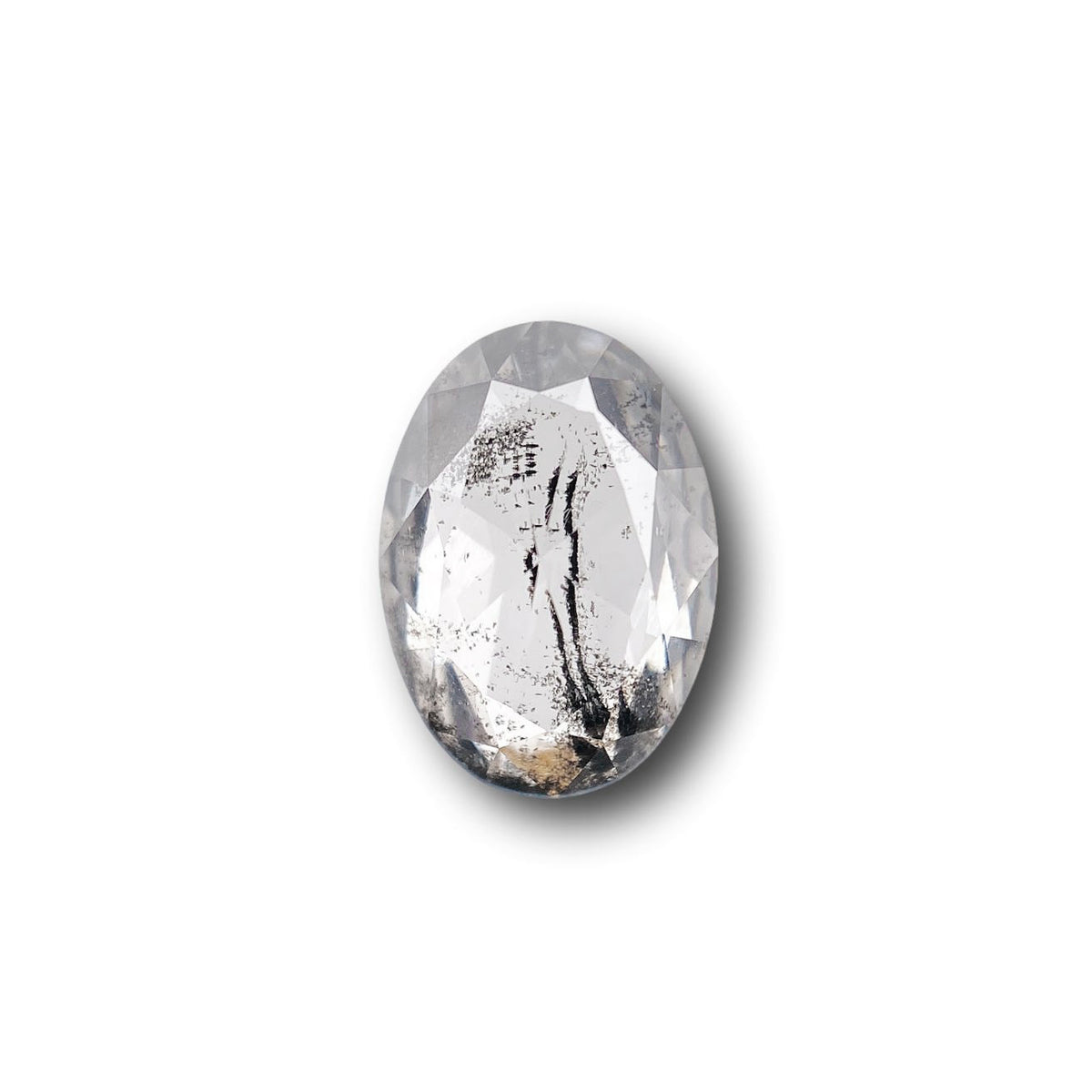 1.52ct | Salt &amp; Pepper Oval Shape Rose Cut Lab Diamond