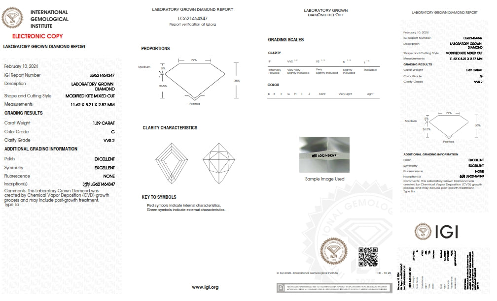 1.39ct | G/VVS2 Kite Shape Rose Cut Lab Diamond (IGI)-LITHOS Diamond