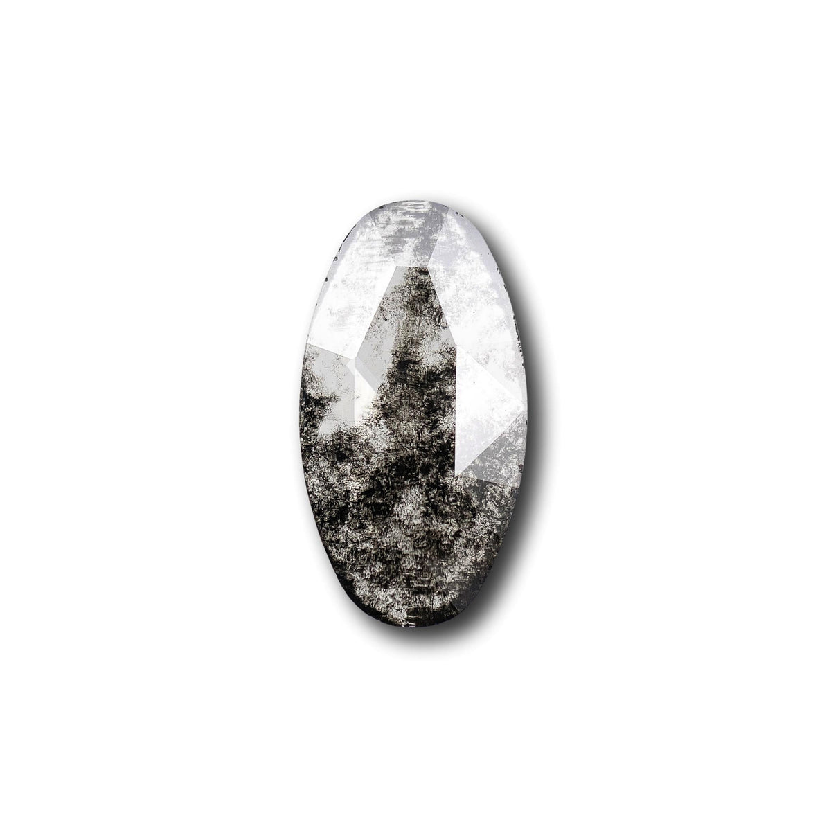 1.25ct | Salt & Pepper Oval Shape Rose Cut Lab Diamond
