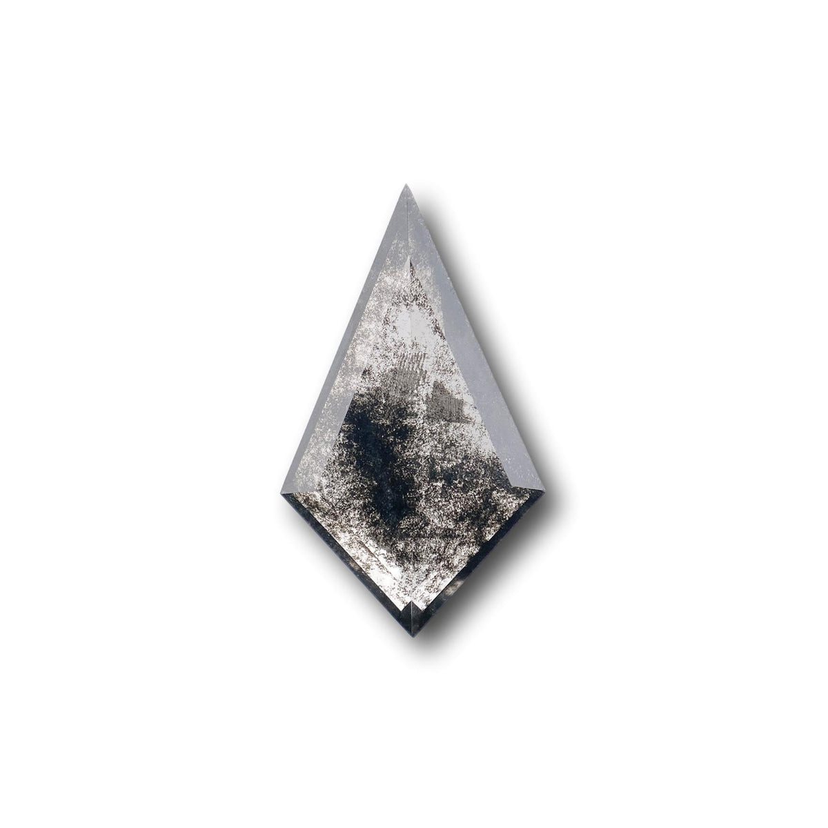 1.58ct | Salt &amp; Pepper Kite Shape Step Cut Lab Diamond