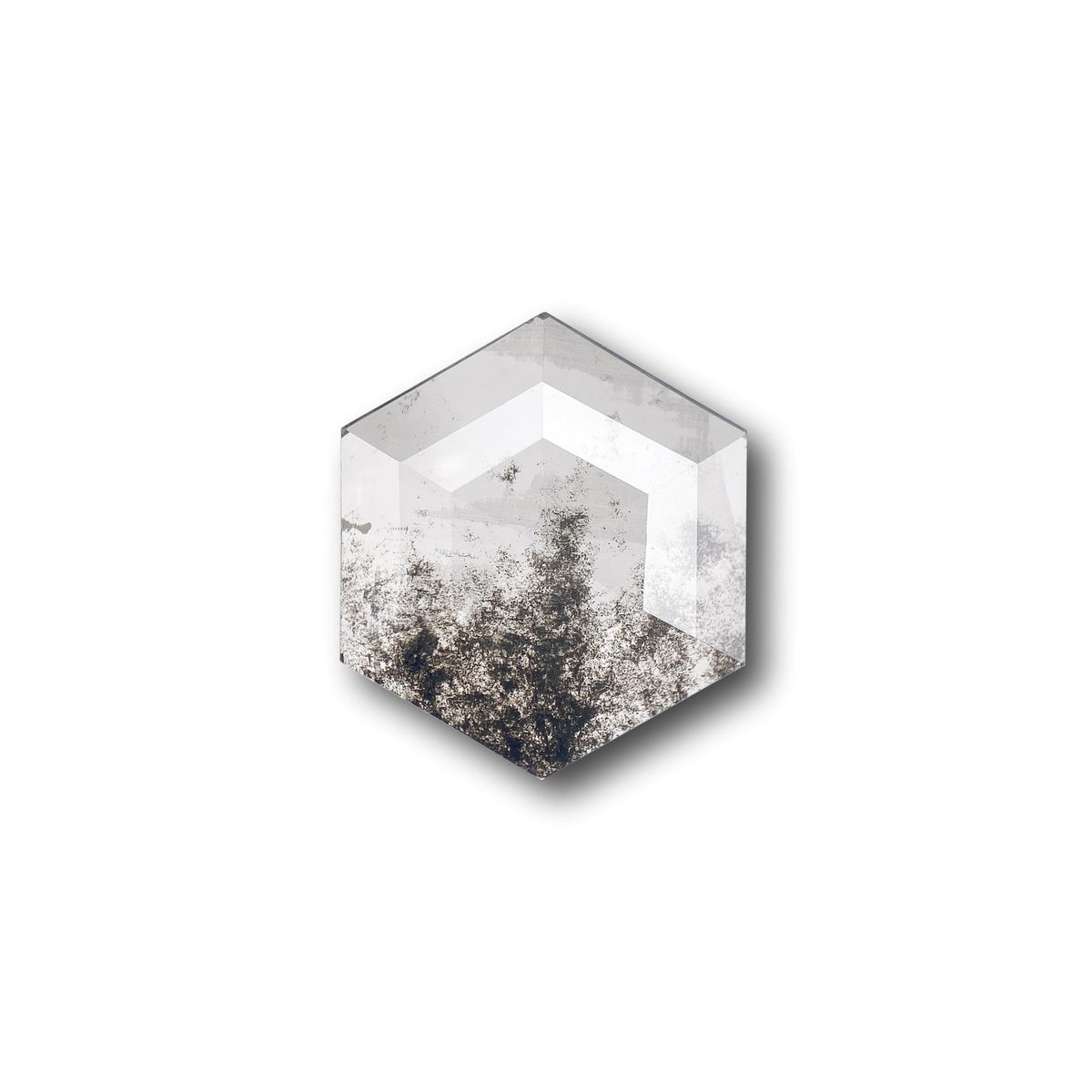 2.86ct | Salt & Pepper Hexagon Shape Rose Cut Lab Diamond