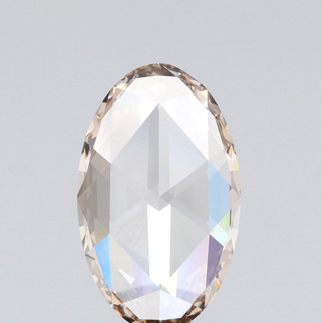 1.19ct | O-P/VVS2 Champagne Oval Shape Rose Cut Lab Diamond (IGI)-LITHOS Diamond
