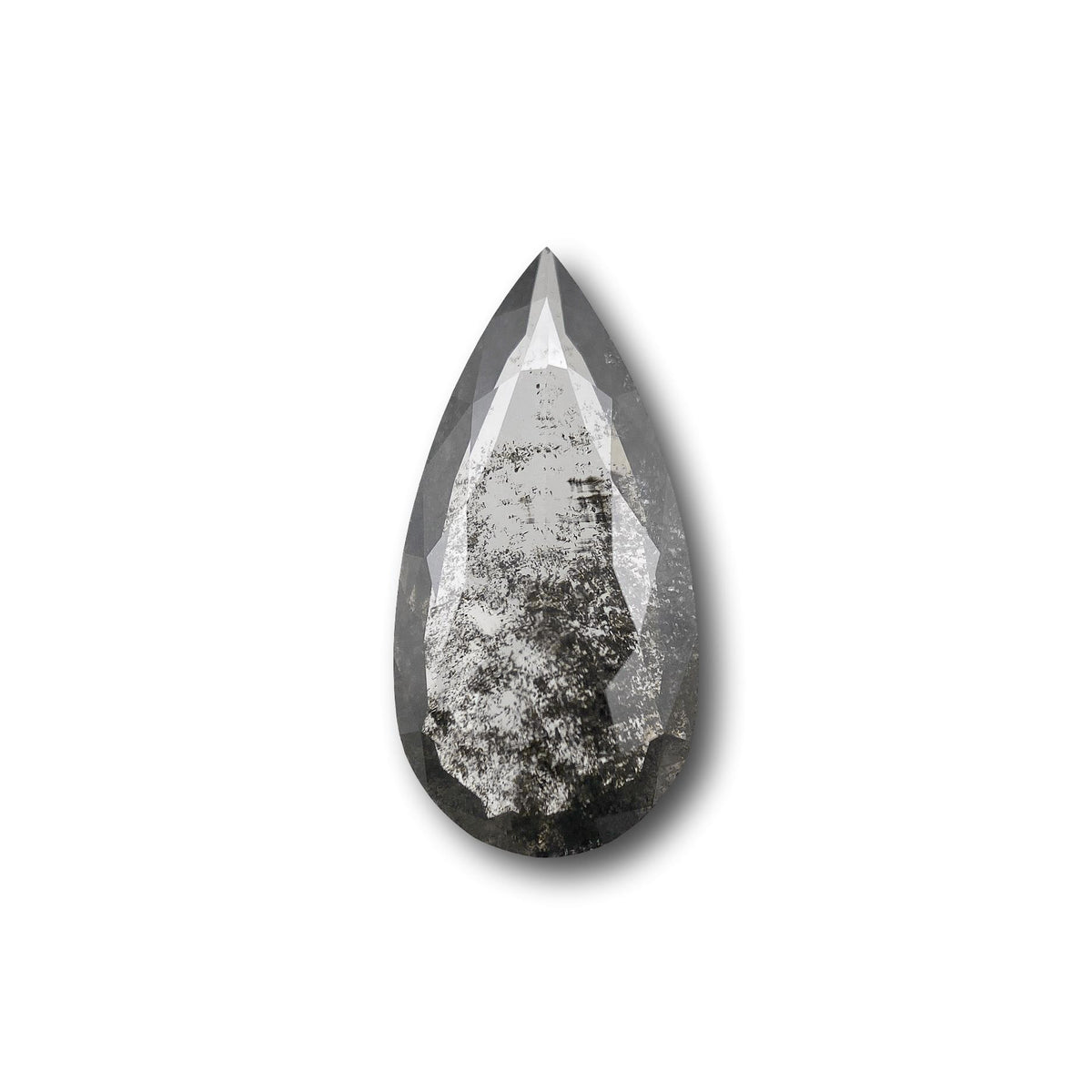 1.38ct | Salt & Pepper Pear Shape Rose Cut Lab Diamond
