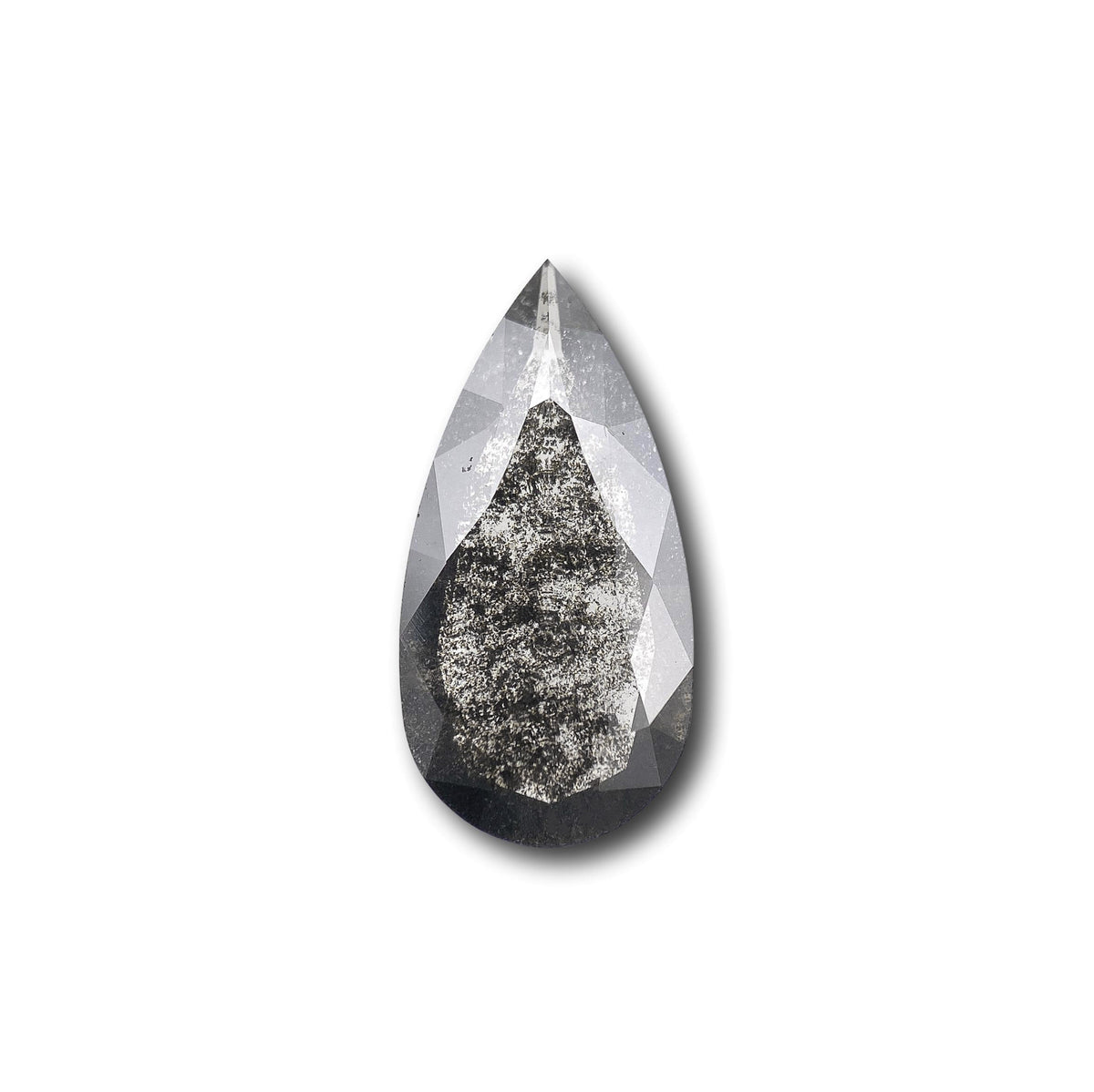 1.25ct | Salt & Pepper Pear Shape Rose Cut Lab Diamond