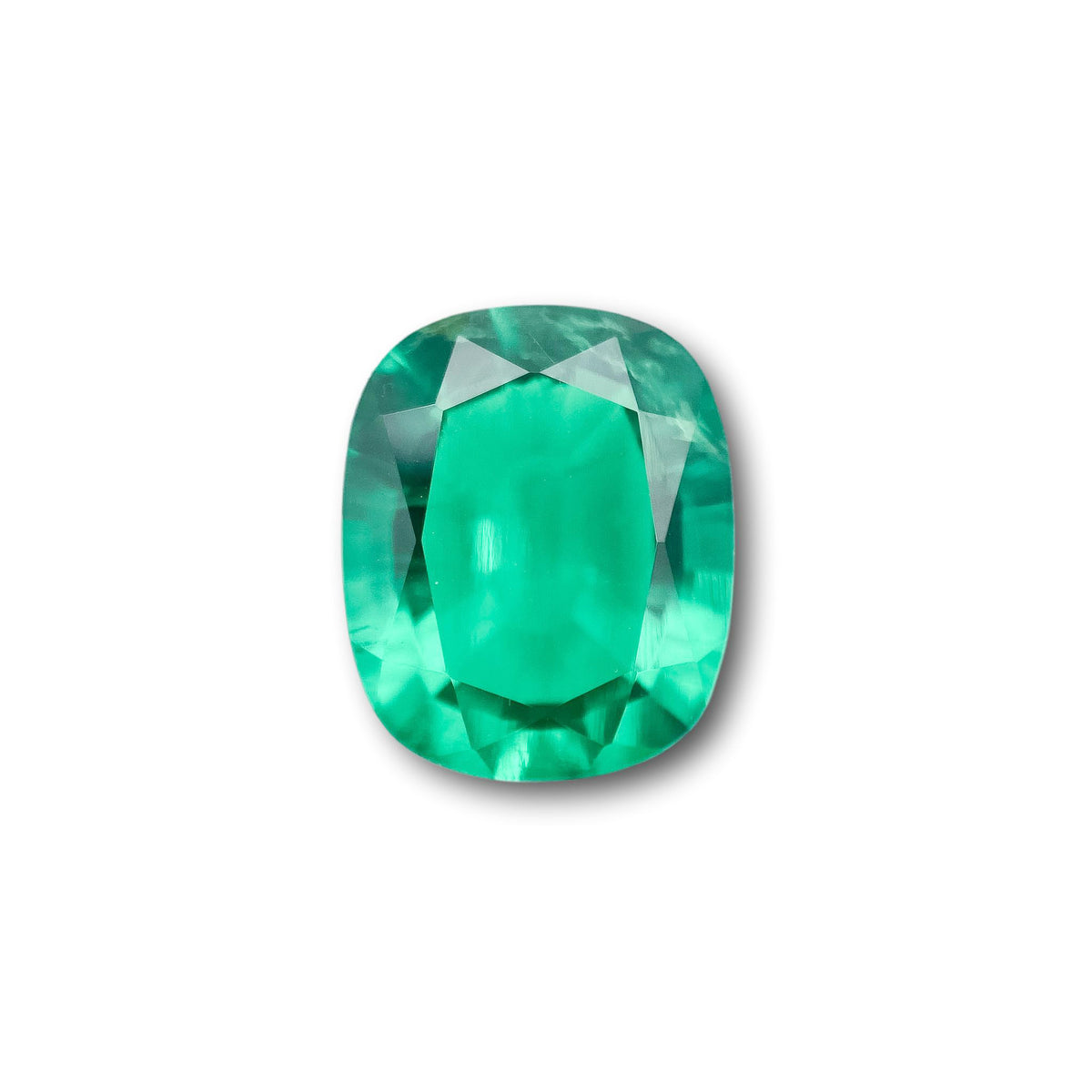 5.10ct | Brilliant Cut Cushion Shape Lab Emerald