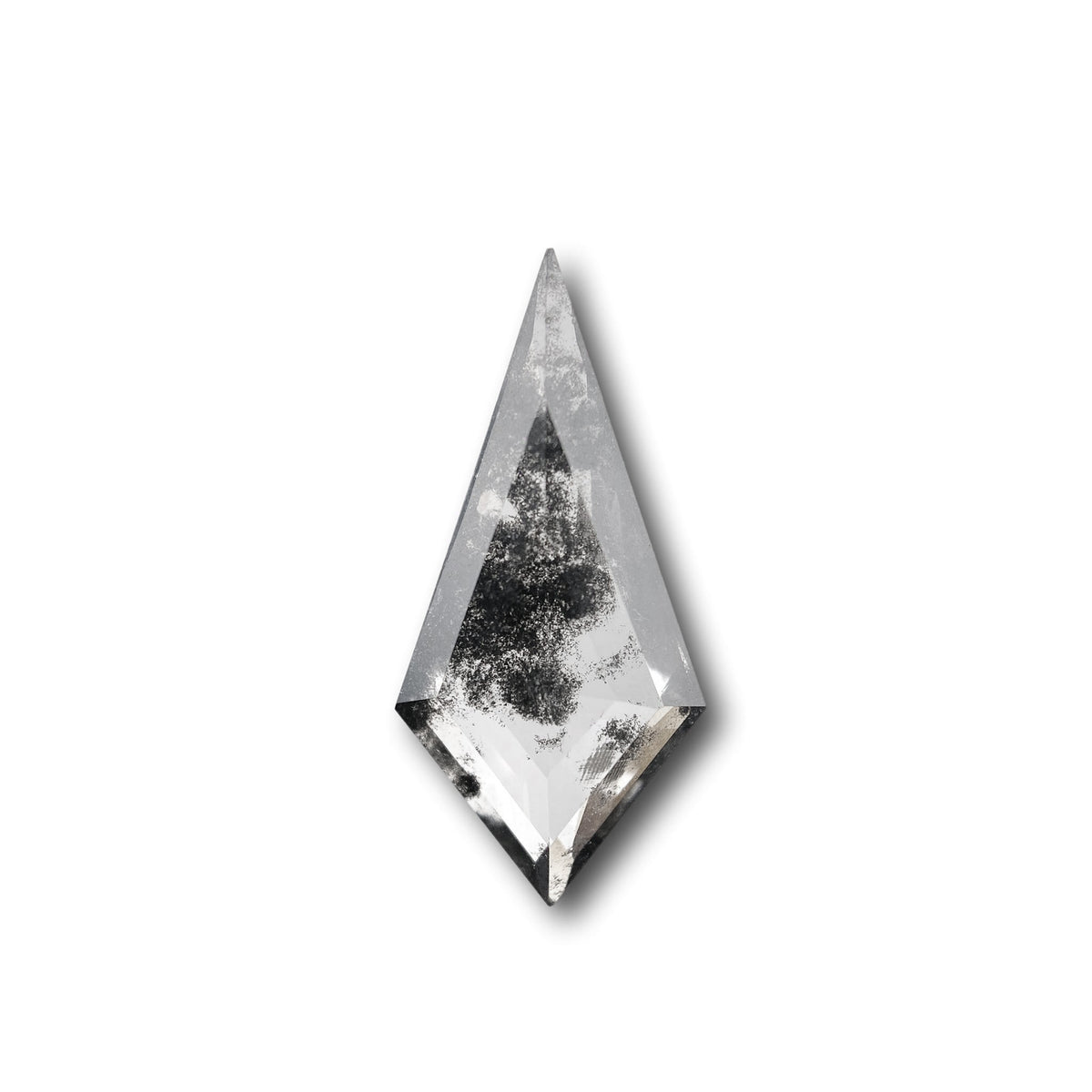 1.57ct | Salt &amp; Pepper Kite Shape Step Cut Lab Diamond