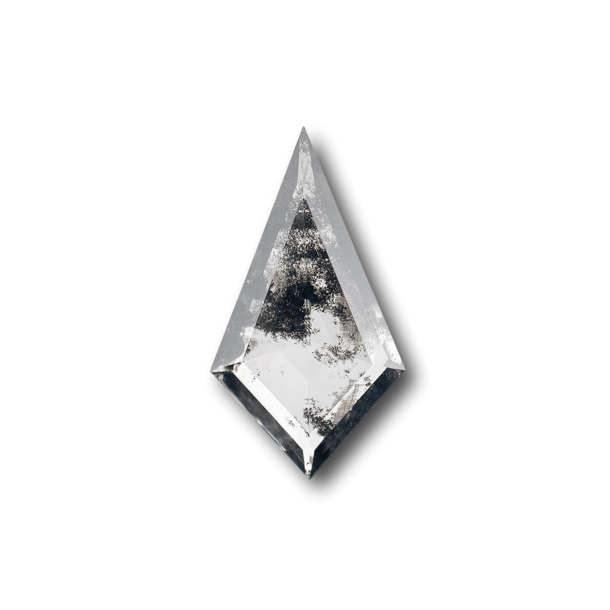1.47ct | Salt &amp; Pepper Kite Shape Step Cut Lab Diamond