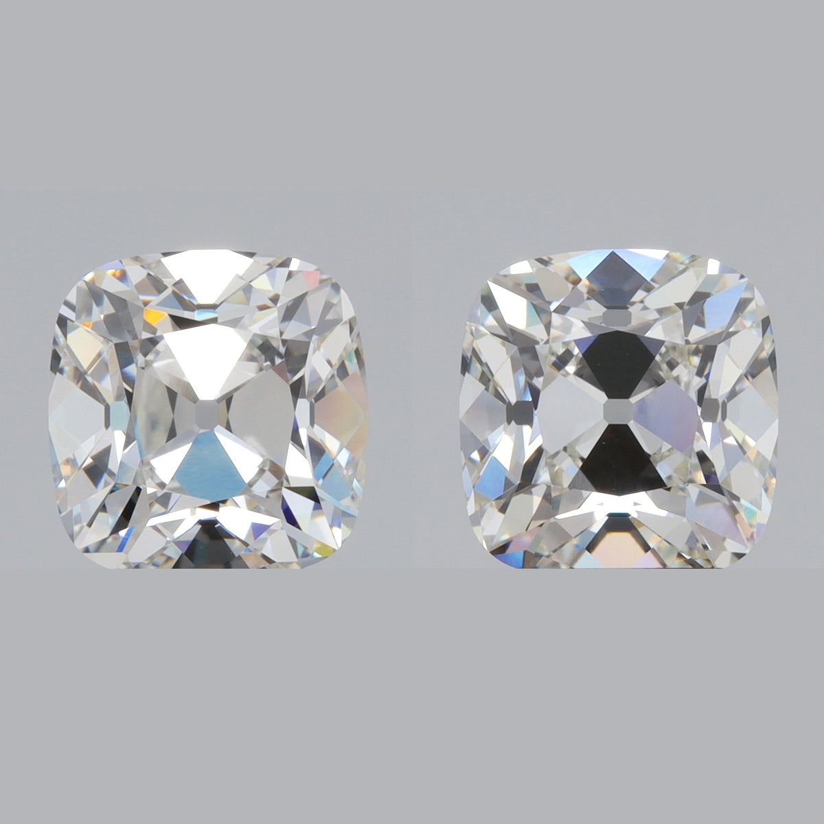 6.04ct | F-G/VS1 Cushion Shape Old Mine Cut Lab Diamond Matched Pair (Copy)