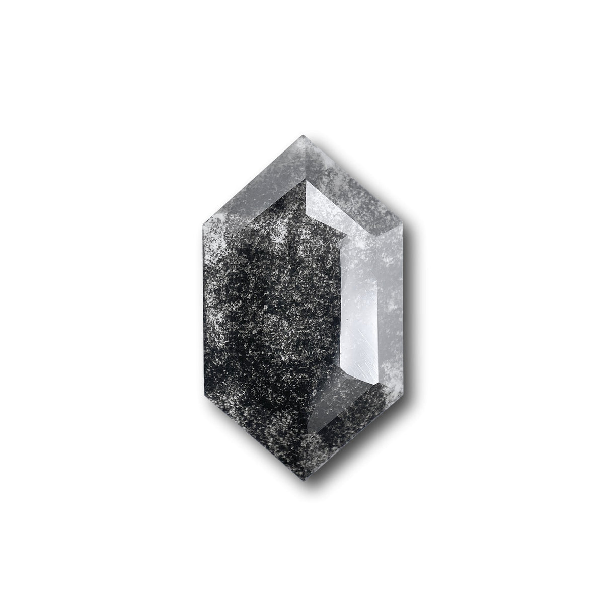 2.22ct | Salt & Pepper Hexagon Shape Rose Cut Lab Diamond