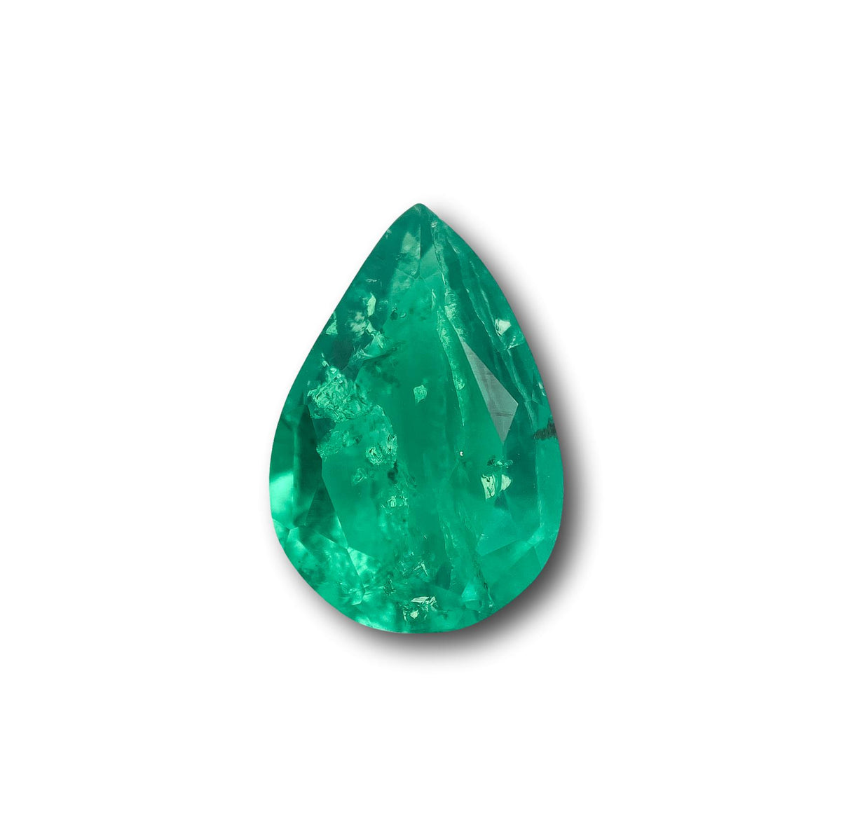5.24ct | Brilliant Cut Pear Shape Lab Emerald