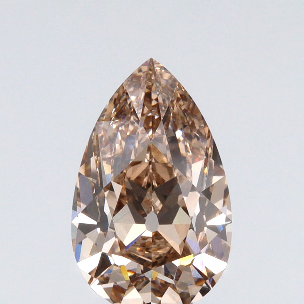 2.10ct | Fancy Light Brown/VS1 Pear Shape Old Mine Cut Lab Diamond (IGI)