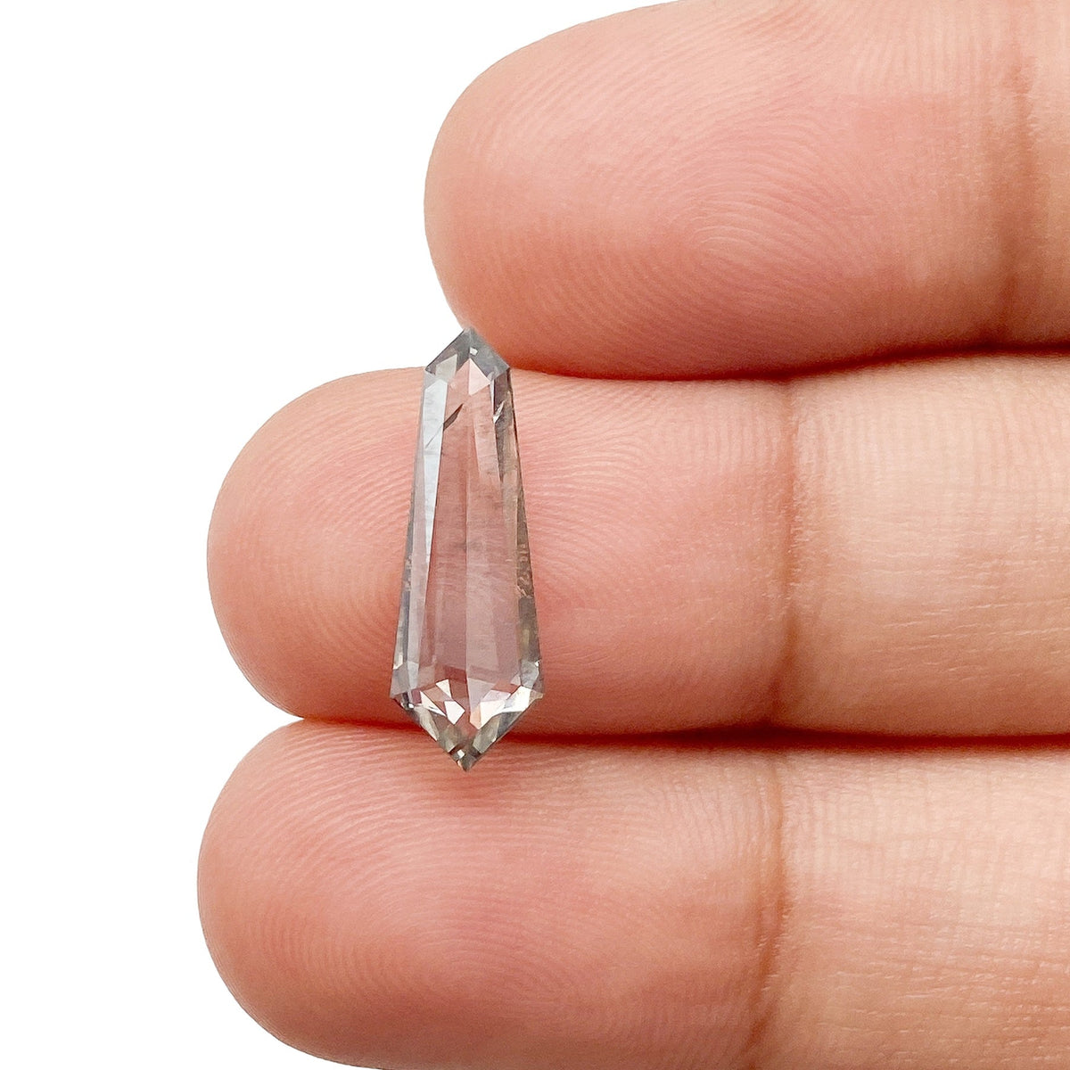 1.52ct | Salt &amp; Pepper Kite Shape Rose Cut Lab Diamond-LITHOS Diamond