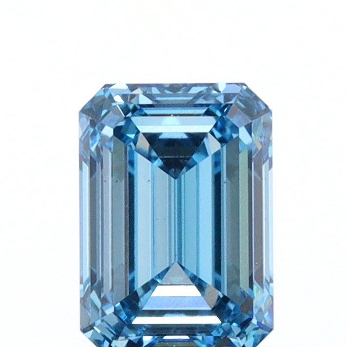 1.19ct | Fancy Vivid Blue/VS1 Emerald Shape Step Cut Lab Diamond (IGI)-LITHOS Diamond