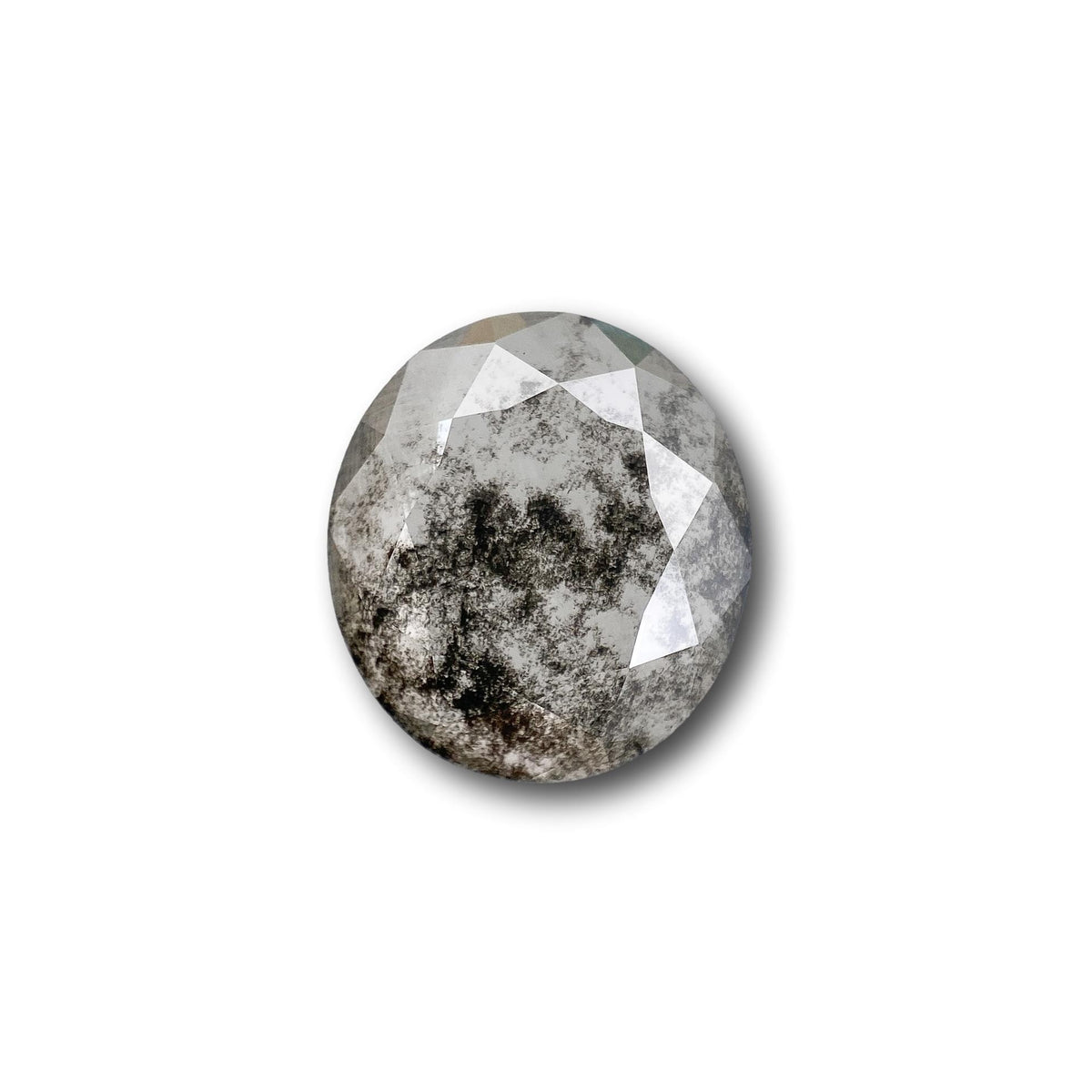 1.99ct | Salt & Pepper Oval Shape Rose Cut Lab Diamond