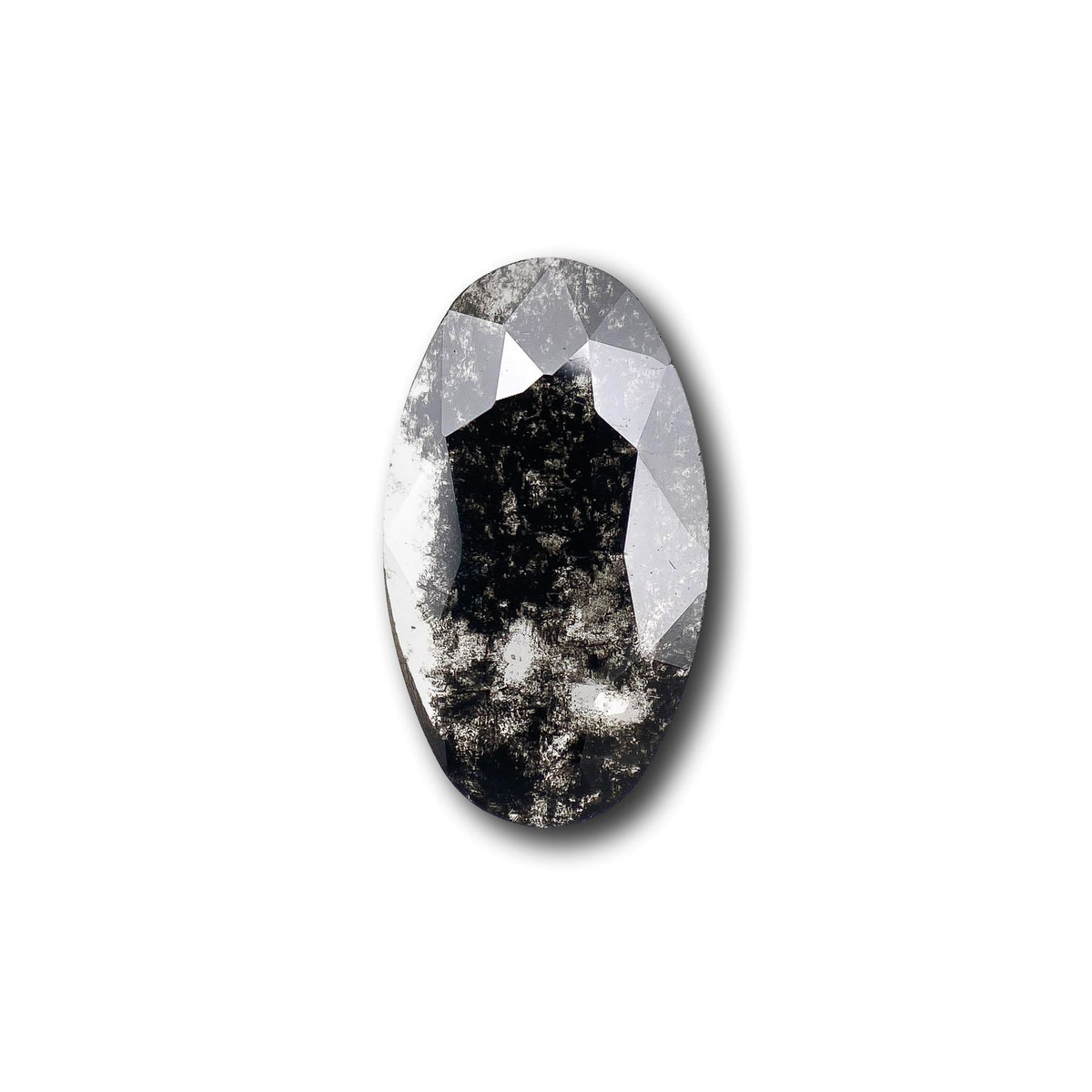 1.64ct | Salt & Pepper Oval Shape Rose Cut Lab Diamond