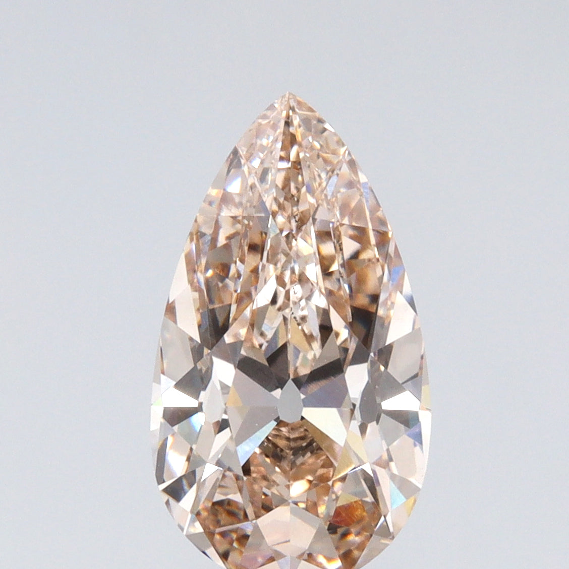 2.47ct | N/VVS2 Champagne Pear Shape Old Mine Cut Lab Diamond (IGI)-LITHOS Diamond