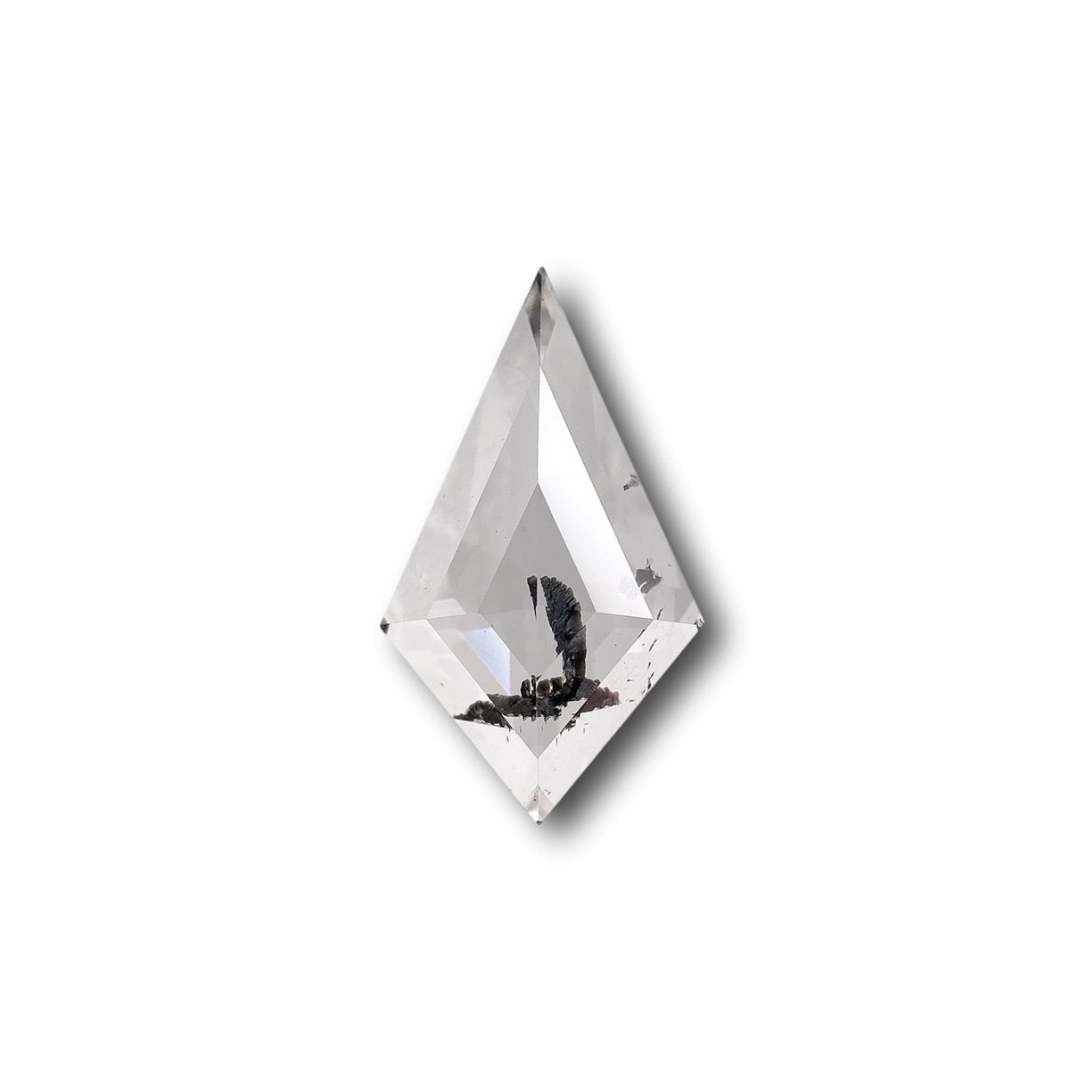 1.59ct | Salt &amp; Pepper Kite Shape Rose Cut Lab Diamond-LITHOS Diamond