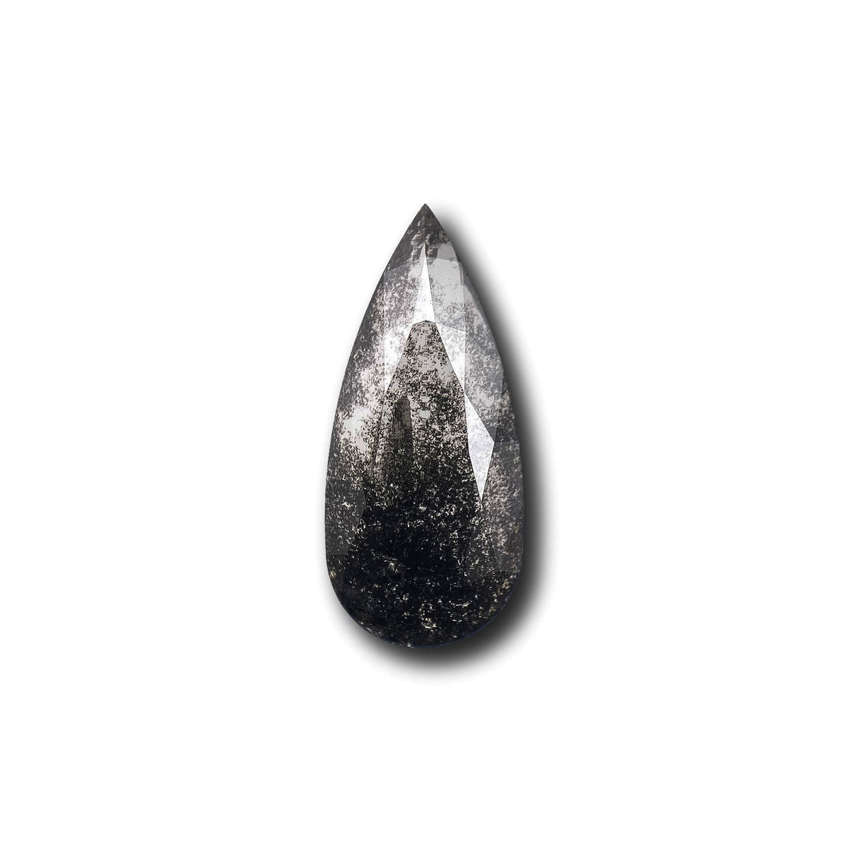 1.10ct | Salt & Pepper Pear Shape Rose Cut Lab Diamond