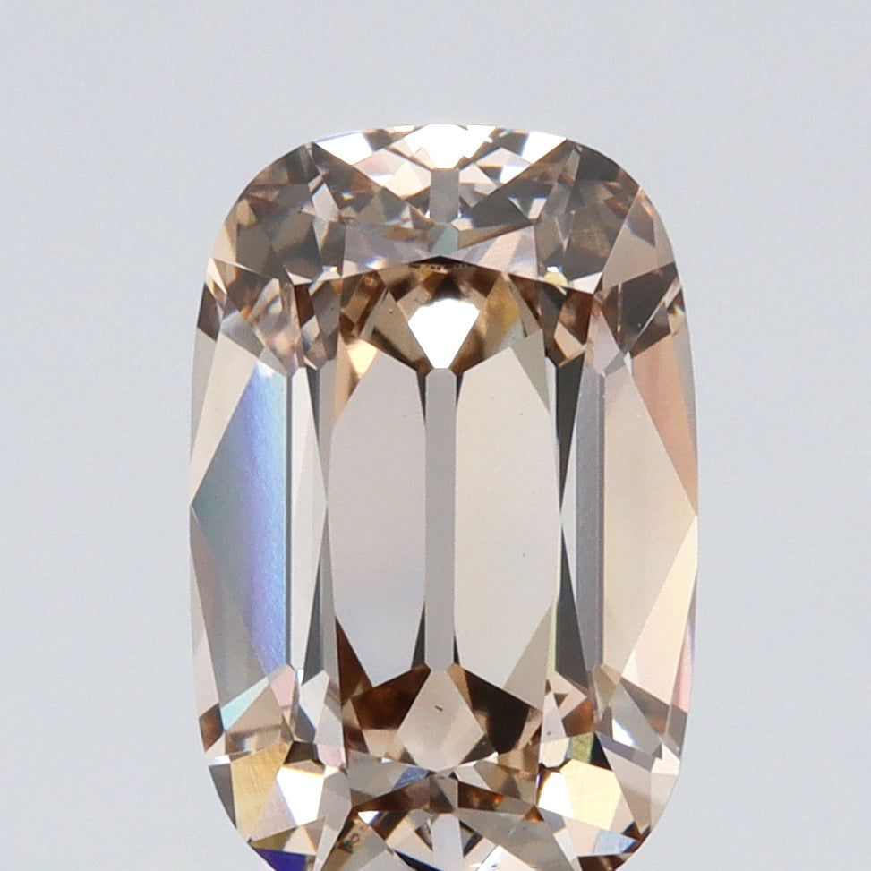 3.06ct | Very Light Brown/VS1 Champagne Cushion Shape Old Mine Cut Lab Diamond (IGI)