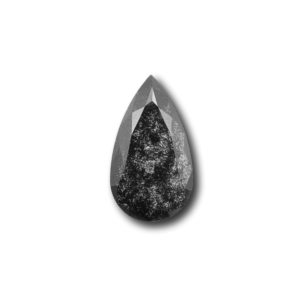 1.39ct | Salt & Pepper Pear Shape Rose Cut Lab Diamond
